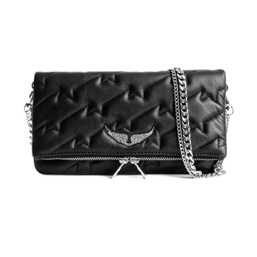 Luxury Designer Womens Bag Zadig Et Voltaire Wings Diamond-ironing Fashion  Messenger Sheepskin Leather Crossbody Handbags