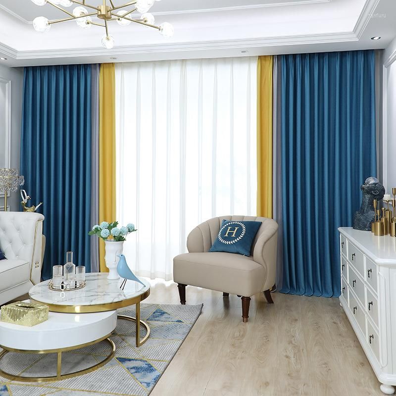 Curtain-Blue beige