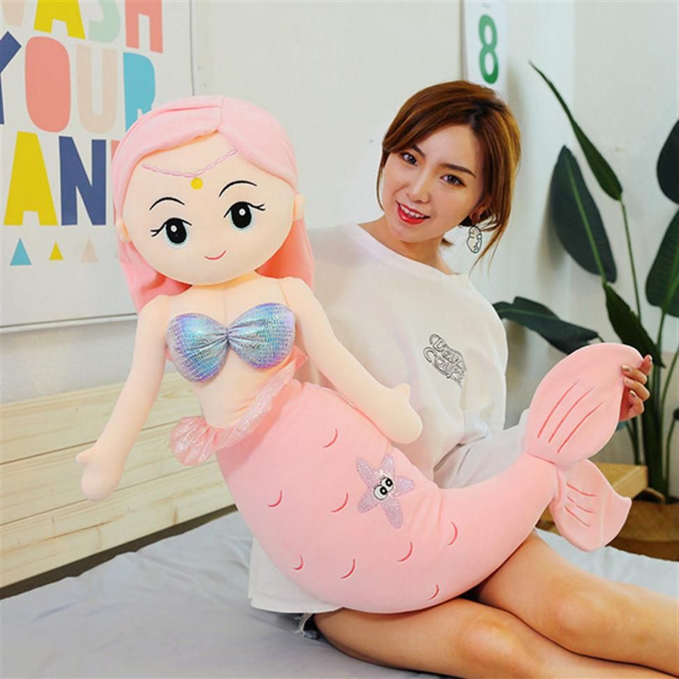 85 100cm Giant Kawaii Starfish Mermaid Plush Toys Soft Animal Pillow Stuffed  Toy Dolls Children Boys Girls Birthday Gifts Decor H0824246G