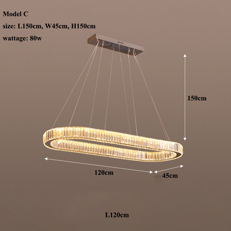oval model-L120cm chrome lamp body warm