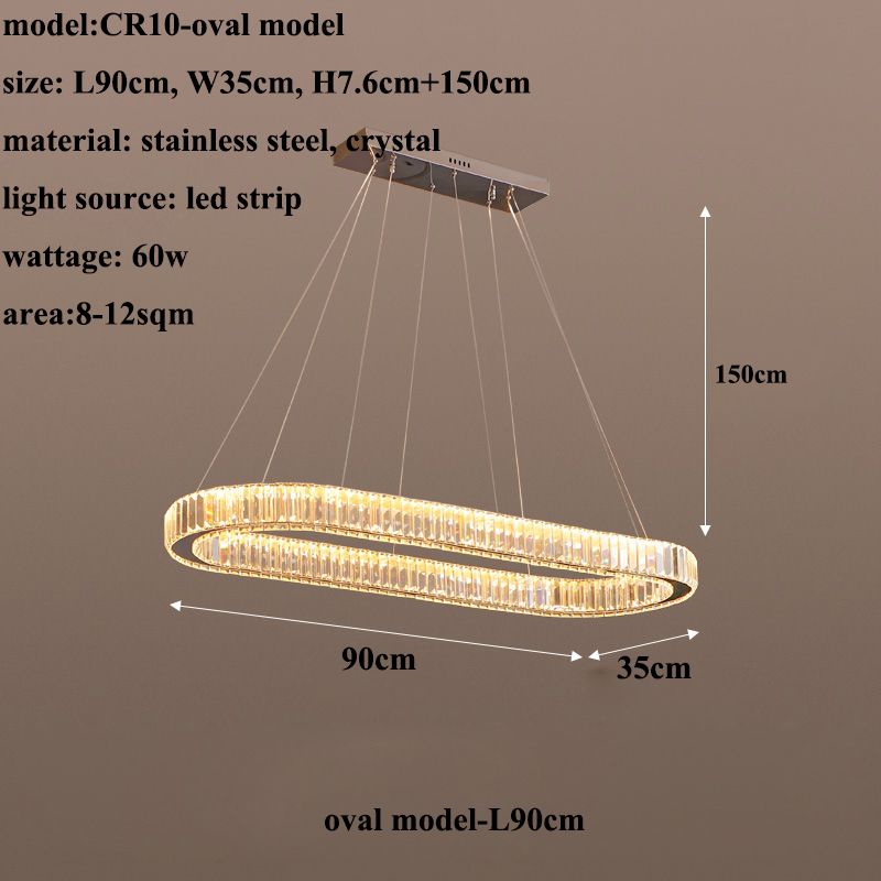 oval model-L90cm chrome lamp body warm