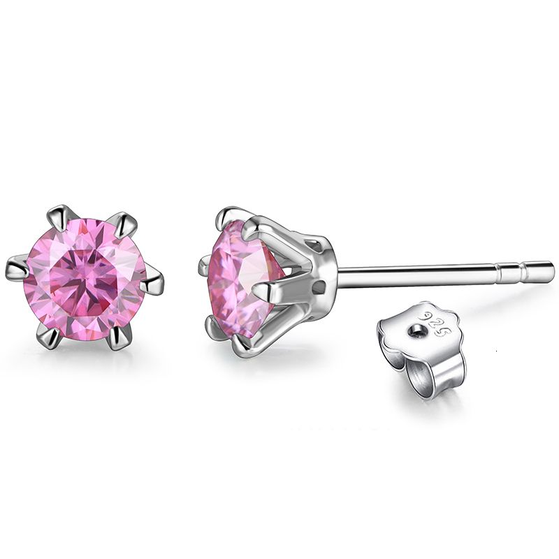 Pink Moissanite-1.0 karaat (6,5 mm)