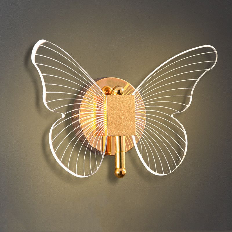 蝶の壁のランプ白色光