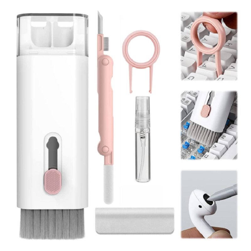 7-in-1 Cleaning Kit Computer Keyboard Cleaner Brush Earphones Cleaning Pen  For Headset Phone Cleaning Tools Keycap Puller Set