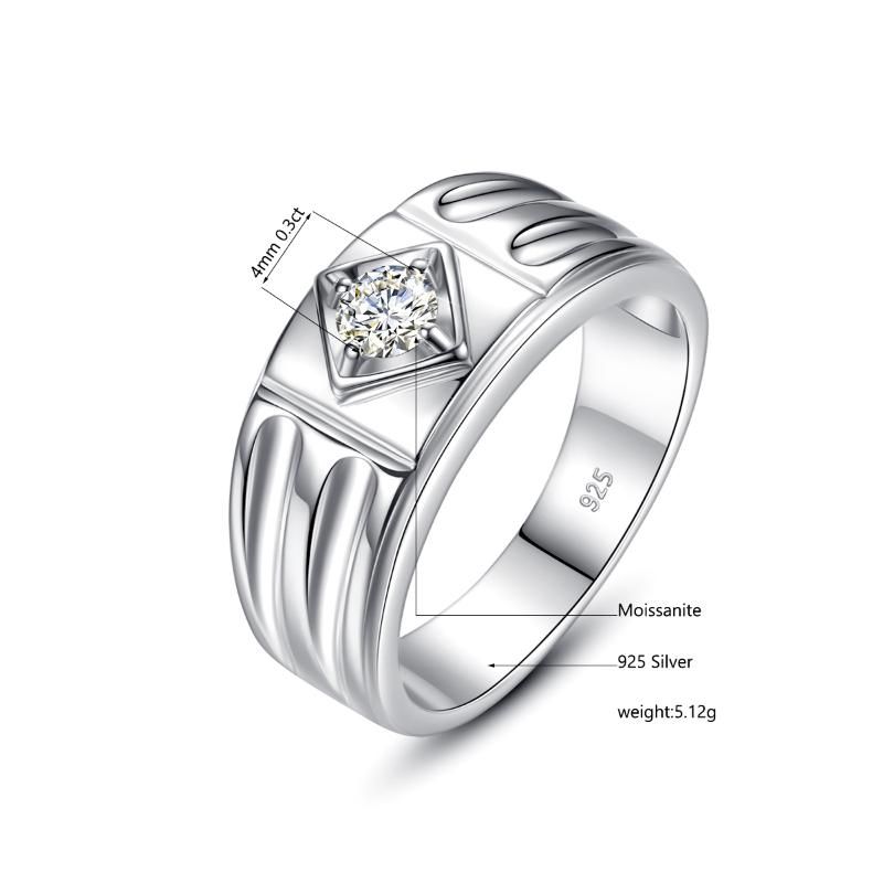 중국 4mm 0.3ct Moissanite 화이트 골드