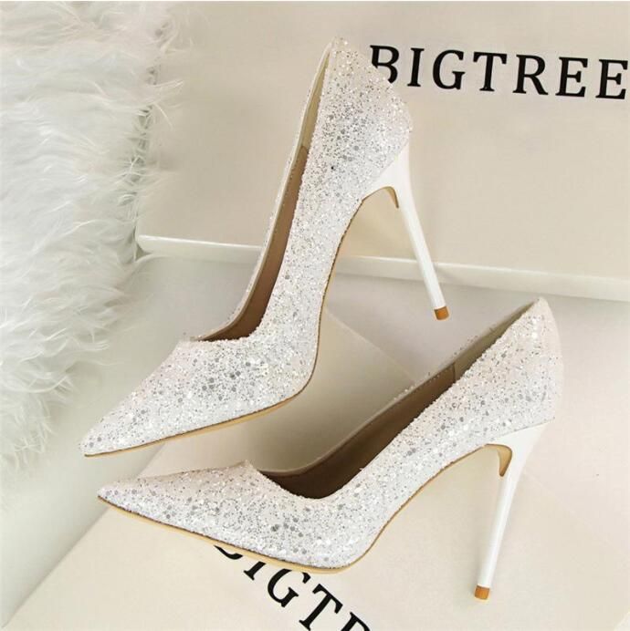 Tacones blancos de 9.5 cm