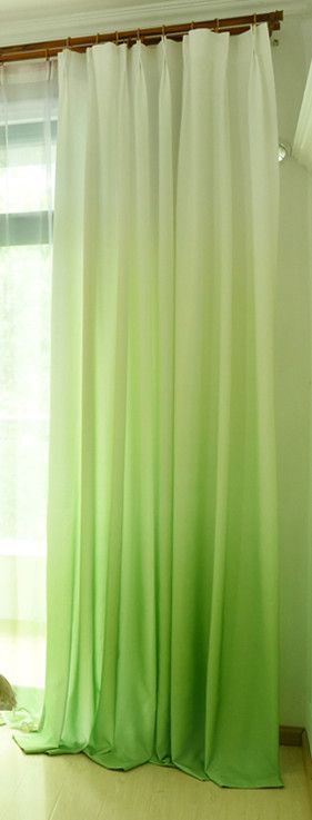 green curtains