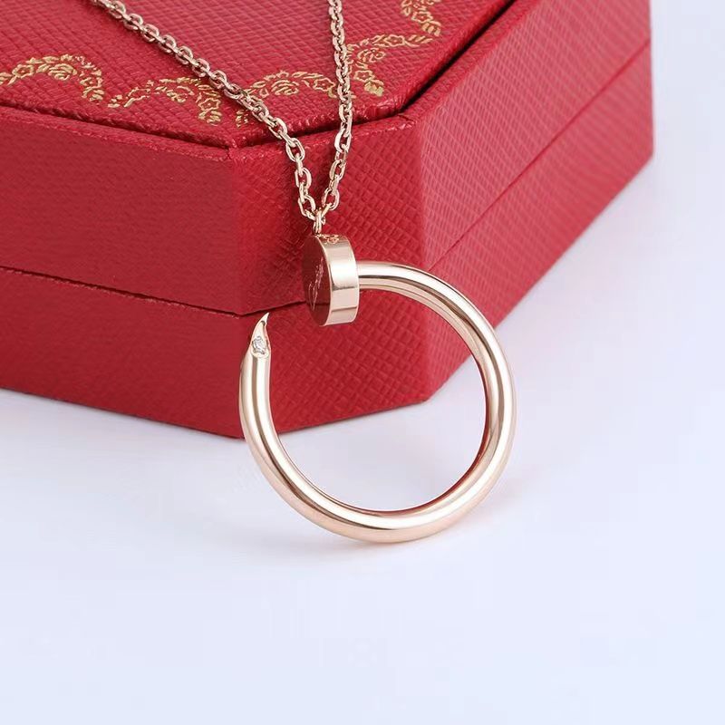 Rose gold nail necklace
