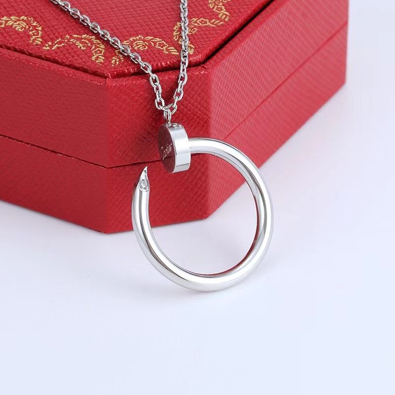 Silver nail necklace