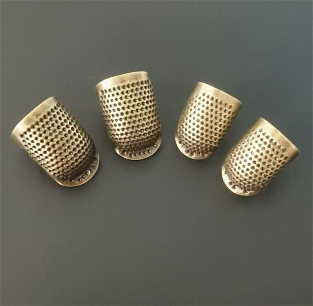 4 Pieces Sewing Thimble, Metal Copper Sewing Thimble Finger Protector  Adjustable Finger Shield Ring Fingertip Thimble Sewing Quilting Craft  Accessorie