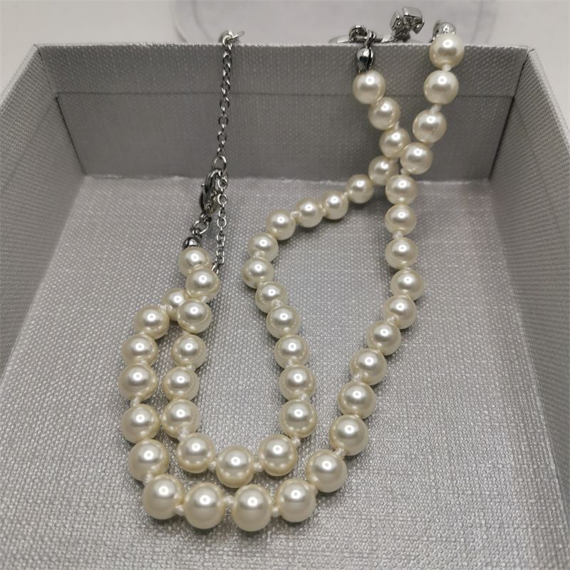 2 collier de perles argent￩s