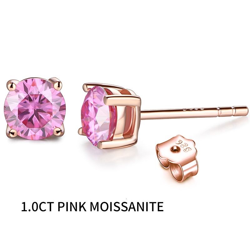 1.0 Pink Moissanite-With-certificaat