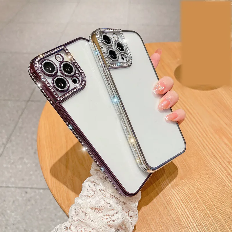 Transparent Plating Glitter Phone Case for iPhone 14 13 12 PRO Max