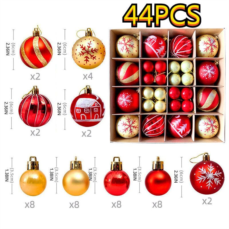 44pcs Red Gold-6cm