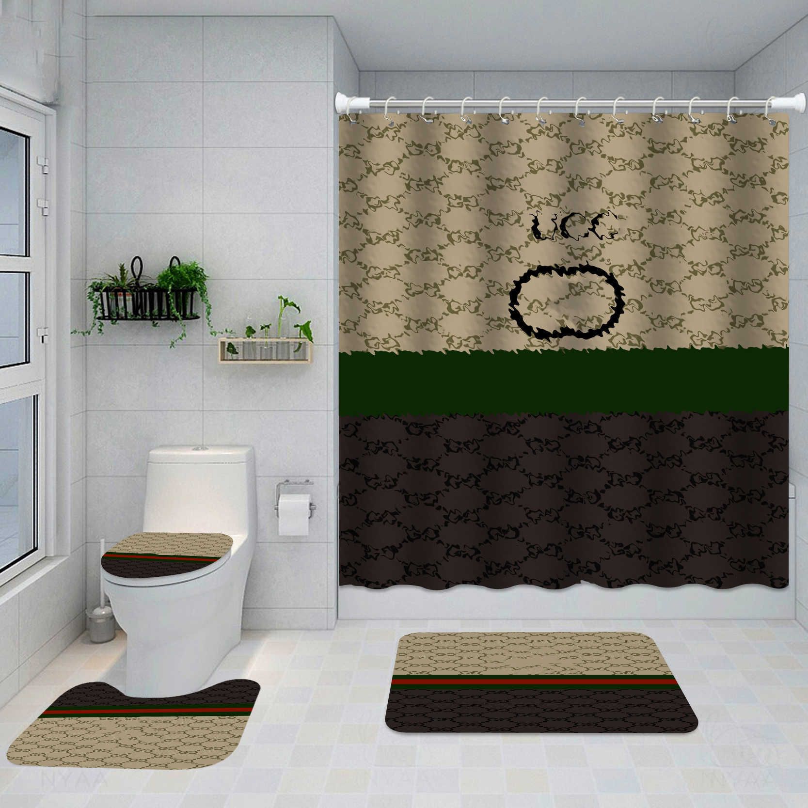 Retro Decor Shower Set: Designer Curtain, Non Slip Rug, Toilet & Bath Mats  Perfect Bathroom Upgrade From Topcupseller, $60.53