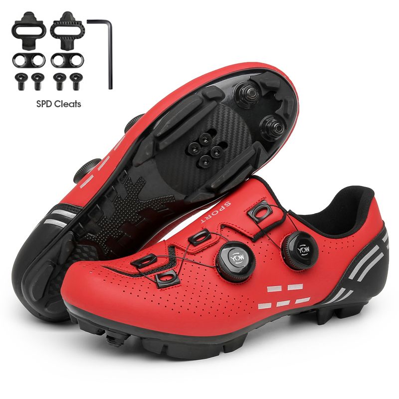red mtb cleats