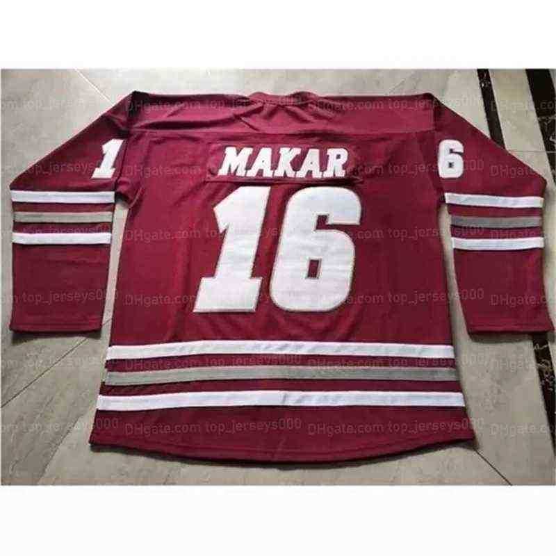 Custom NCAA 16 Cale Makar Massachusetts Minutemen Hockey Jersey UMass 35  Year East Jerseys Wine Red White Any Name Number From Customizedjerseys,  $58.45