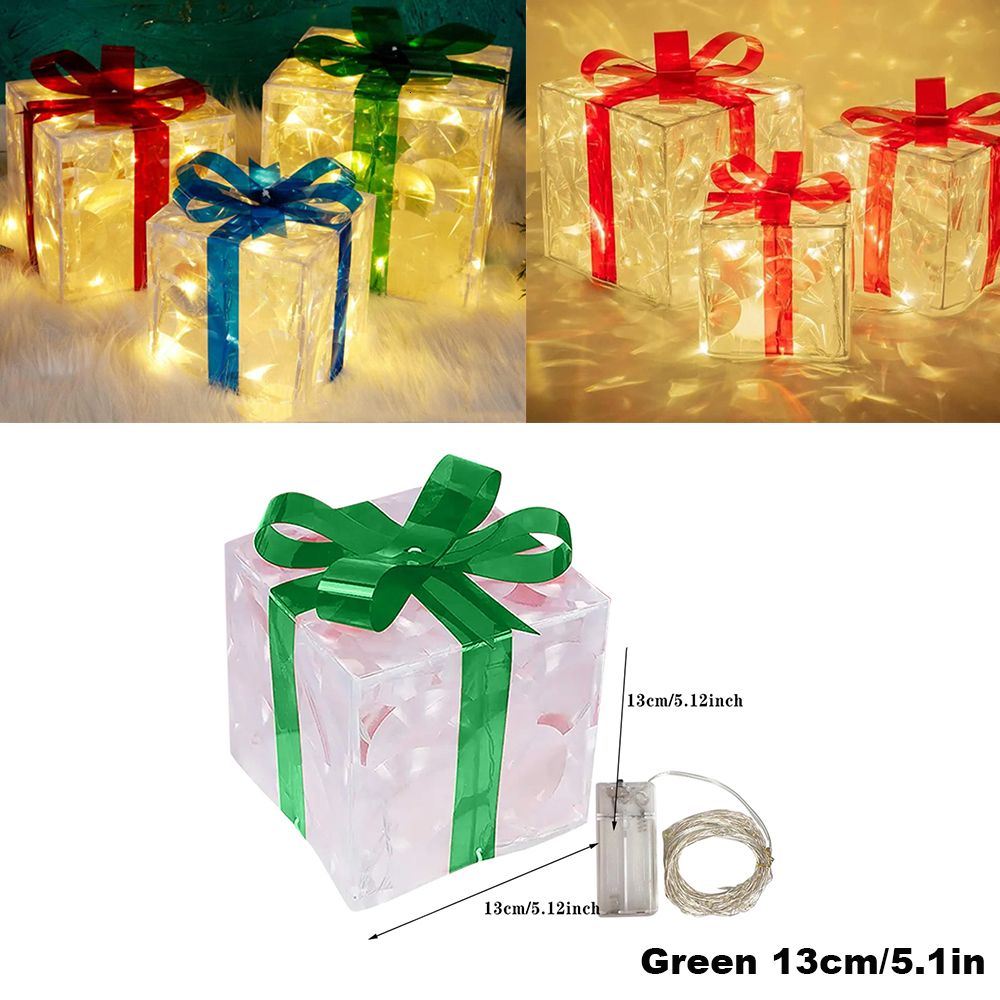Boîte cadeau vert 13cm