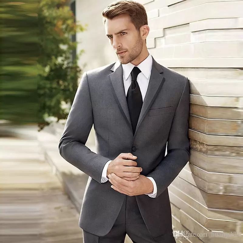 Nube Arado Quejar Nuevos Trajes De Negocios De Color Gris Oscuro Trajes De Boda Tuxedos 2  Piezas Chaqueta Pantalones Trajes De Novio De 83,03 € | DHgate