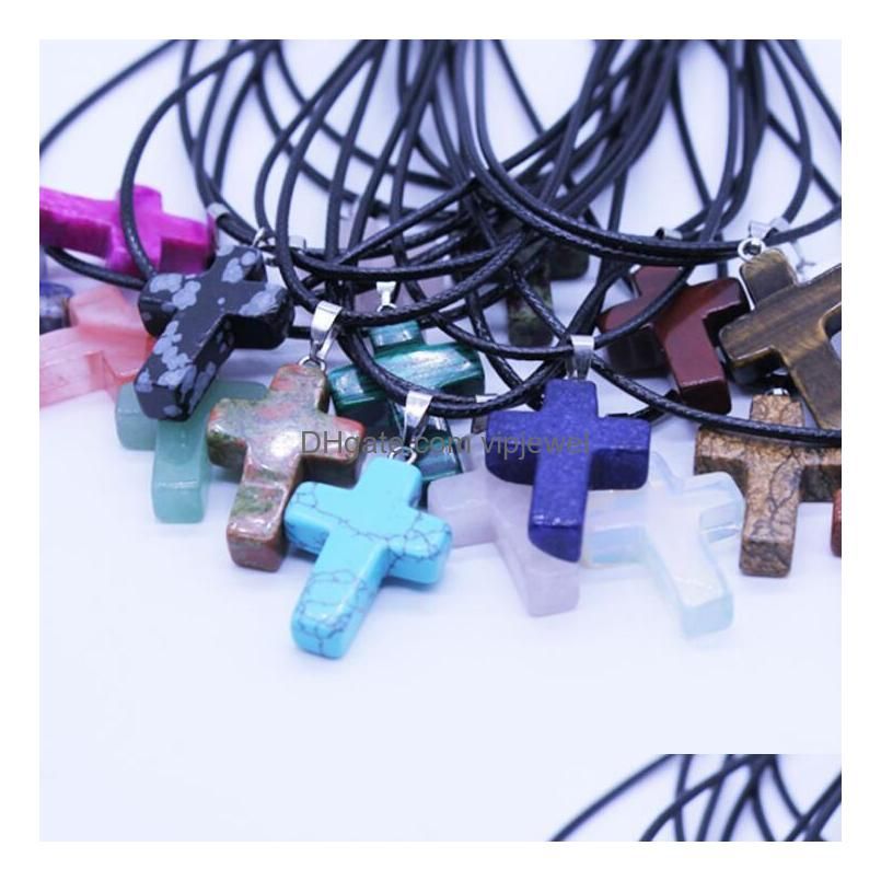 Cross With Leather Chain