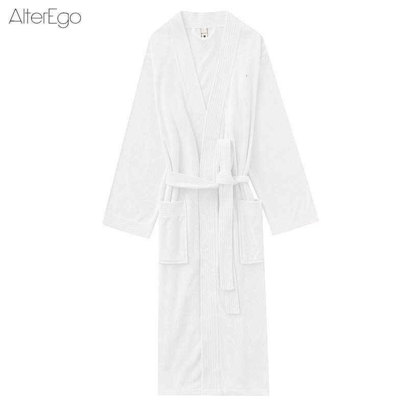 Towel Bathrobe-white-L