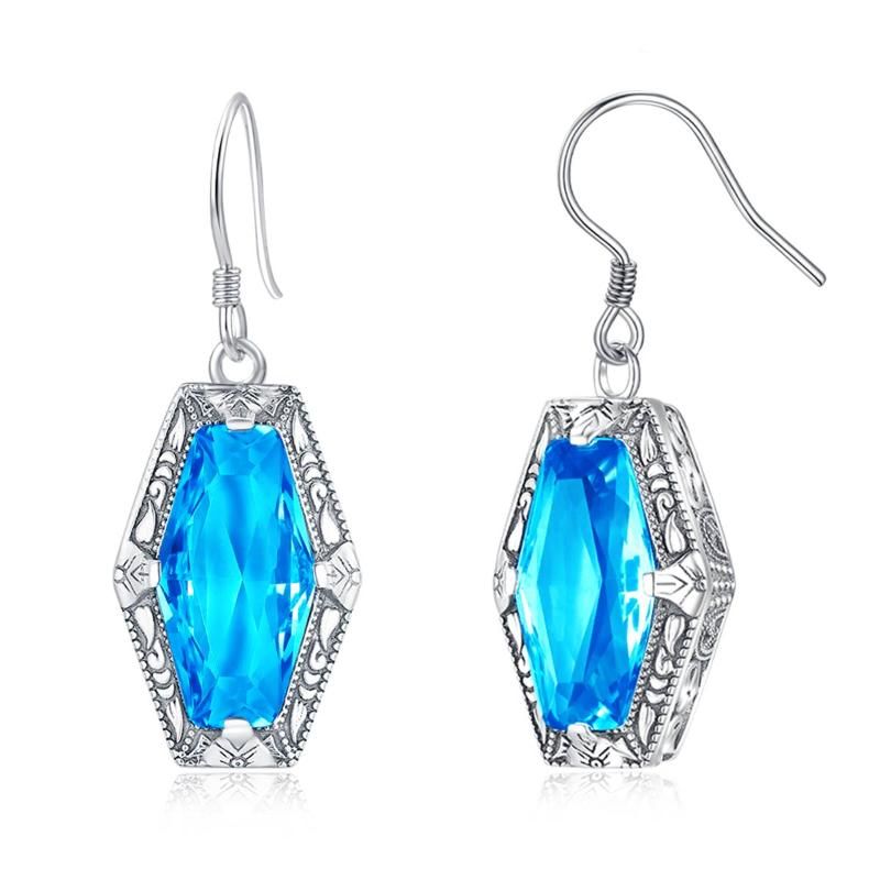 Topaz Earrings China 925 Sterling Silver