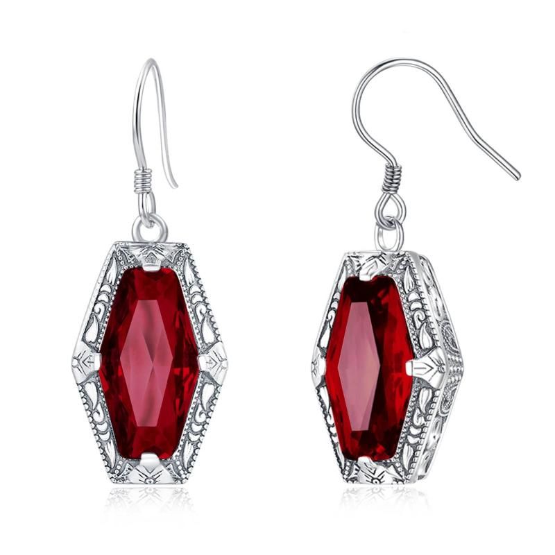 Garnet Earrings China 925 Sterling