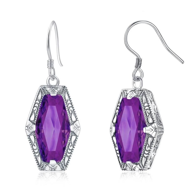 Amethyst Earrings China 925 Sterling