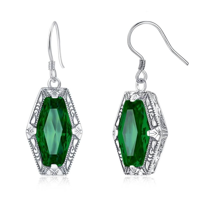 Emerald Earrings China 925 Sterling