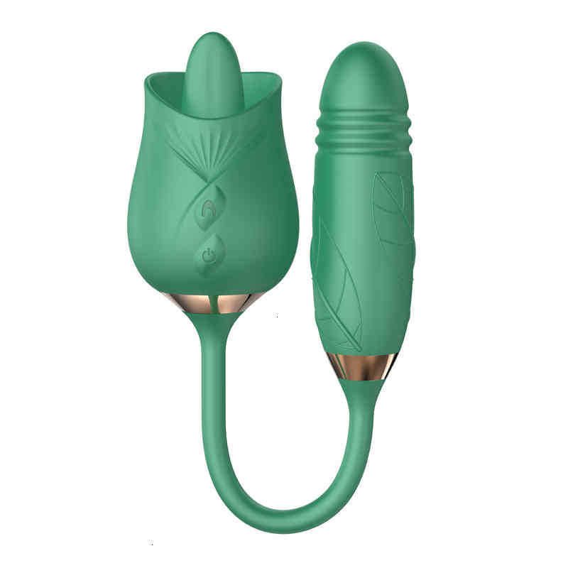 Green z dildo języka