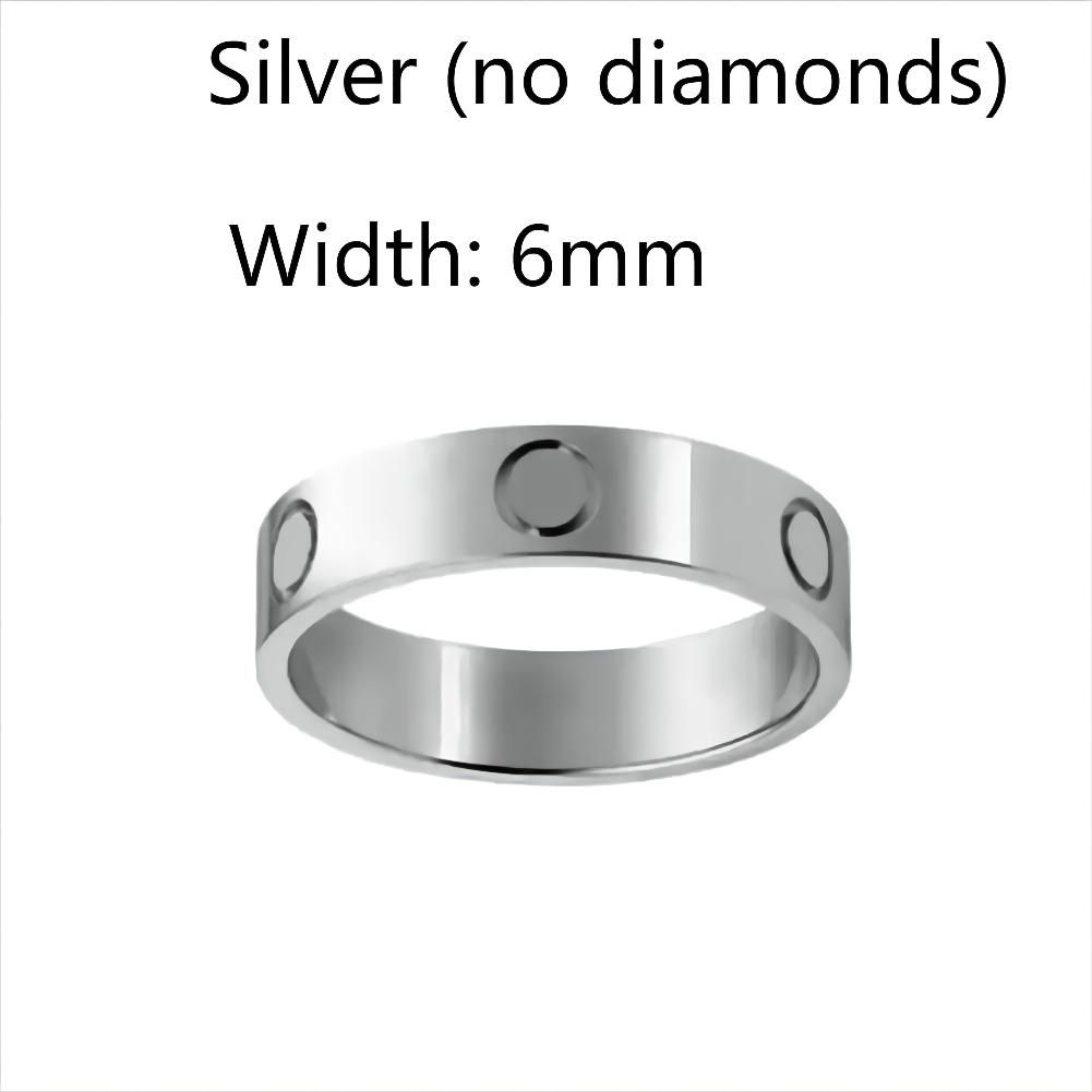 6mm Argent Pas de diamant