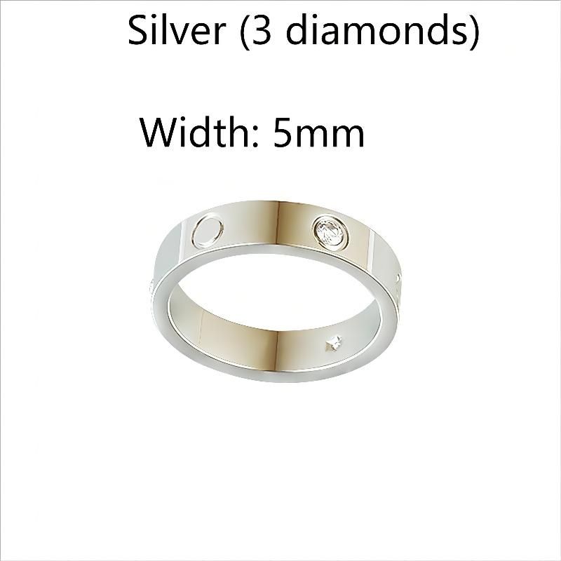 5mm silver with diamond