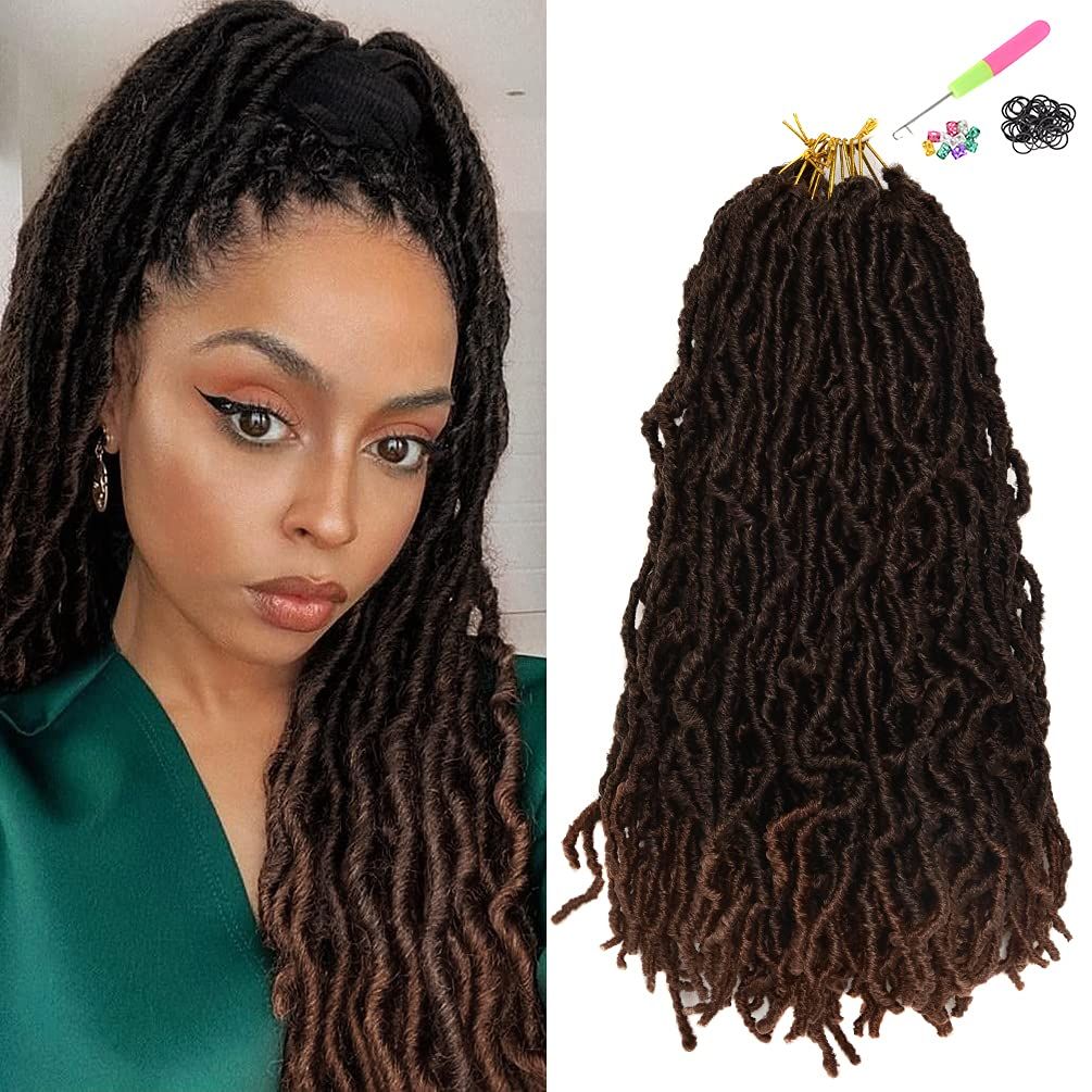 18/24 Inch New Faux Locs Crochet Hair Long Soft Locs Pre-looped Nu locs  crochet hair 90g/pcs LS25