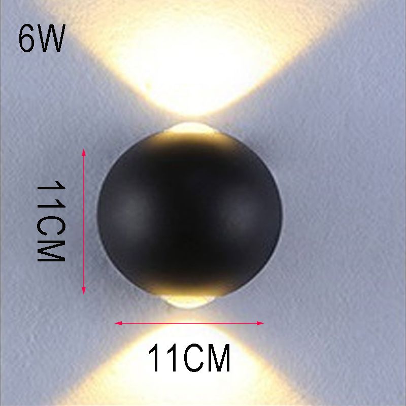 Siyah 6W duvar lambası sıcak beyaz