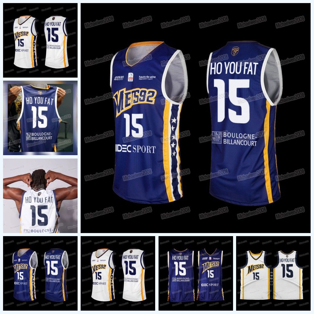 Custom Steeve Ho You Fat French Basketball Jersey Mets Metro 92 White  Metropolitans 92 #15 Away Blue Jerseys From 21,64 €