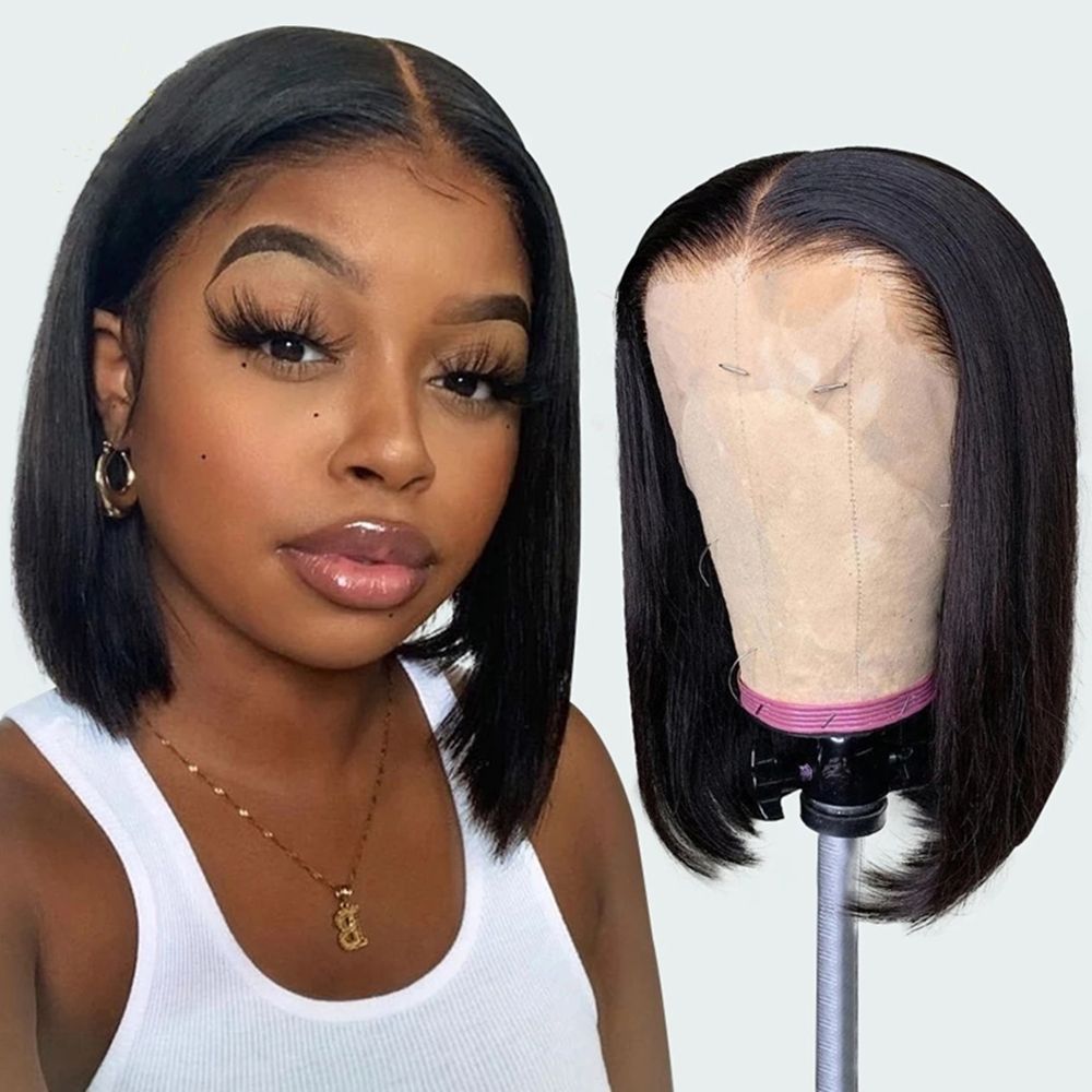 Pixie Cut short T PART Brazilian Bob Wig Rihanna style With Human hair  13X4X1 Lace Front Wig For Black Women