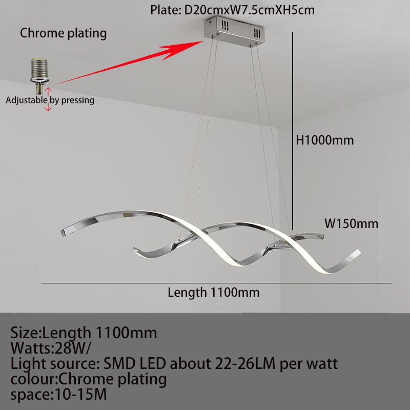 Chrome 1100 mm długość zdalne przyciemnianie