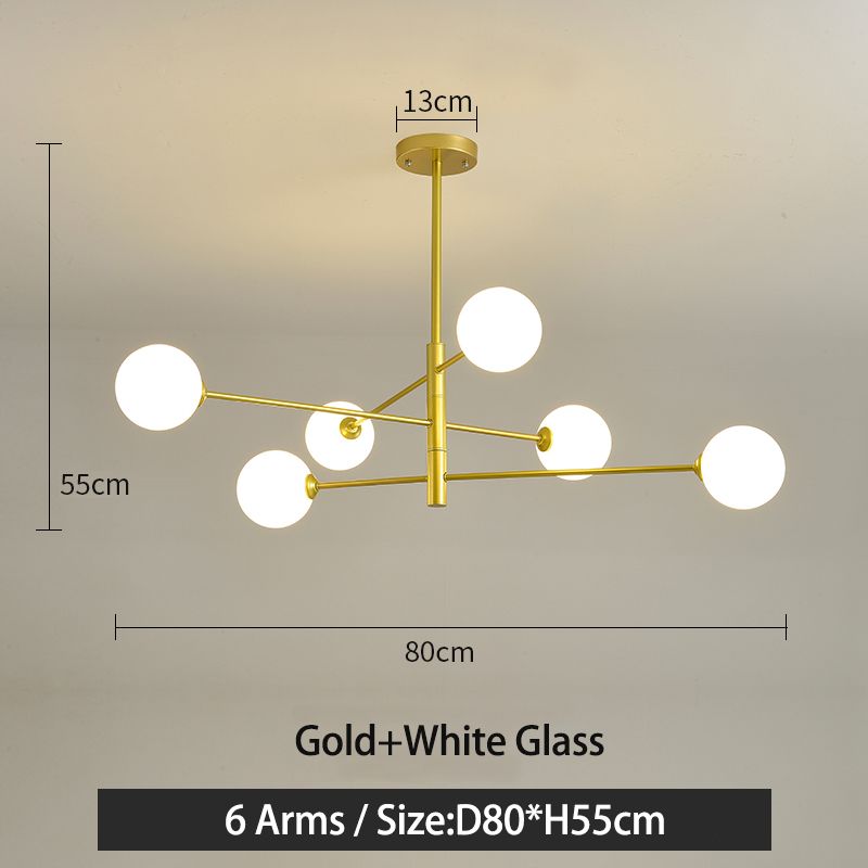 6 armar guld vit porslin varm vit gl￶dlampa