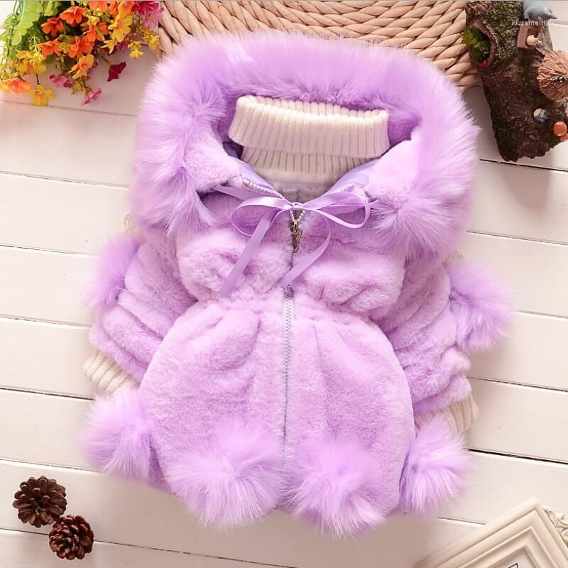 Фиолетовое детское пальто