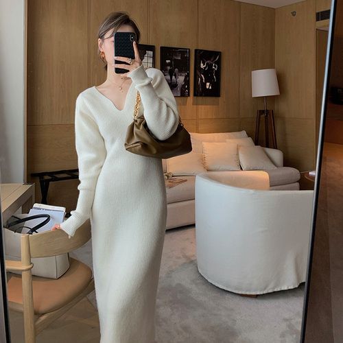 Robe à tricot blanc