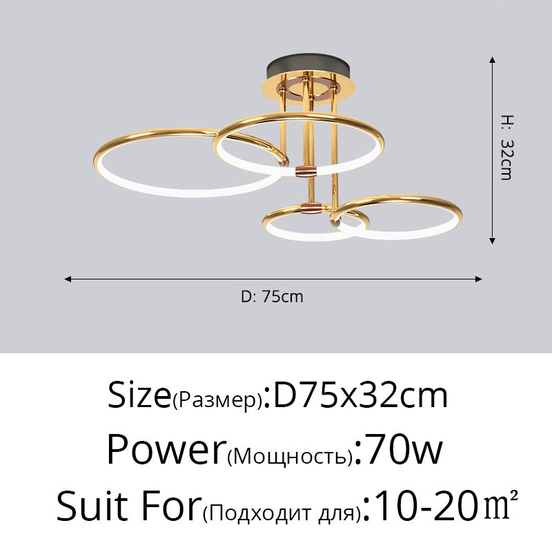 4 pierścienie D75CM Trzy kolory