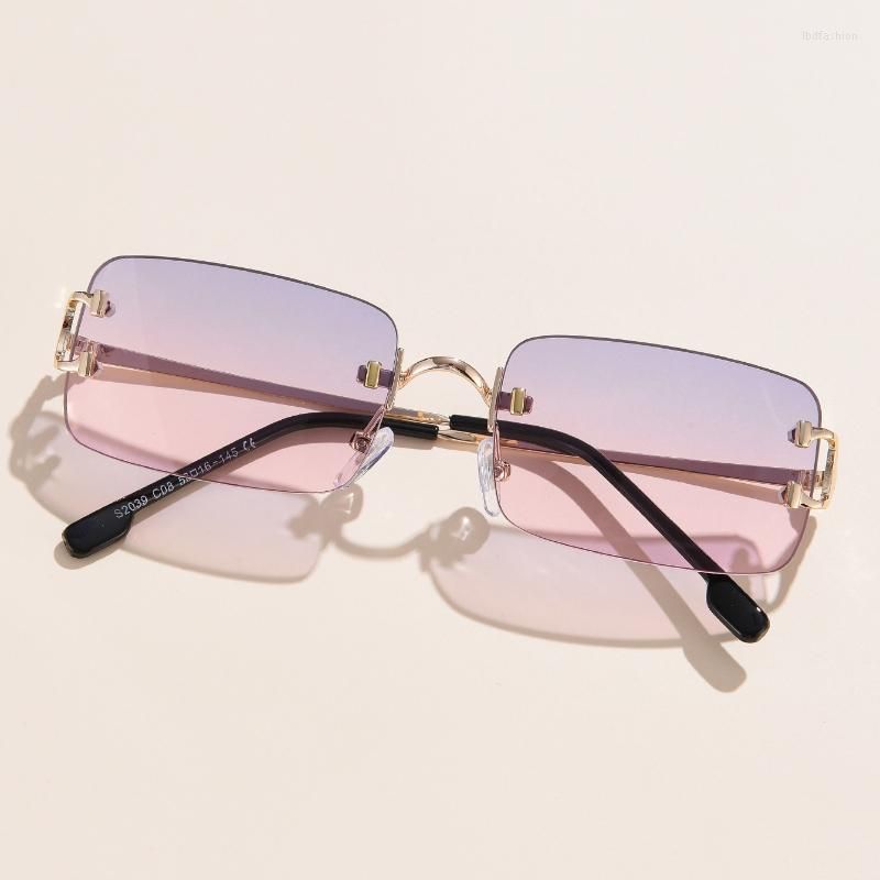 Luxury Rimless Vintage Square Rimless Sunglasses For Women And Men Brand  Designed Driving Eyewear With UV400 Protection From Lbdfashion, $7.38