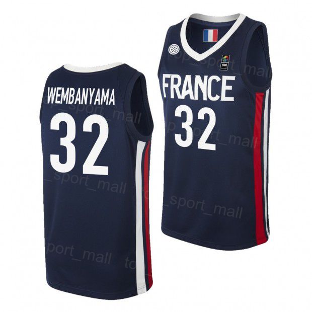 Printed Basketball Nanterre 92 Team Maillot 32 Victor Wembanyama Jersey ...