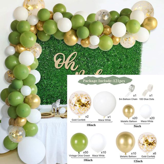 121pcs verde-7inch