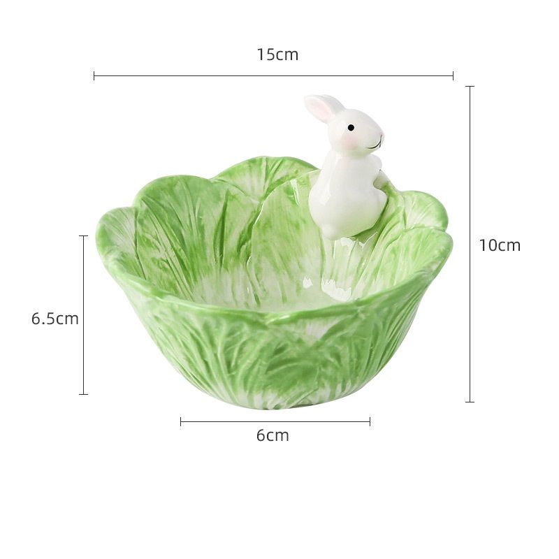 녹색 토끼 그릇