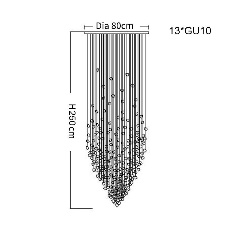 DIA80XH250CM прозрачный камень теплый свет