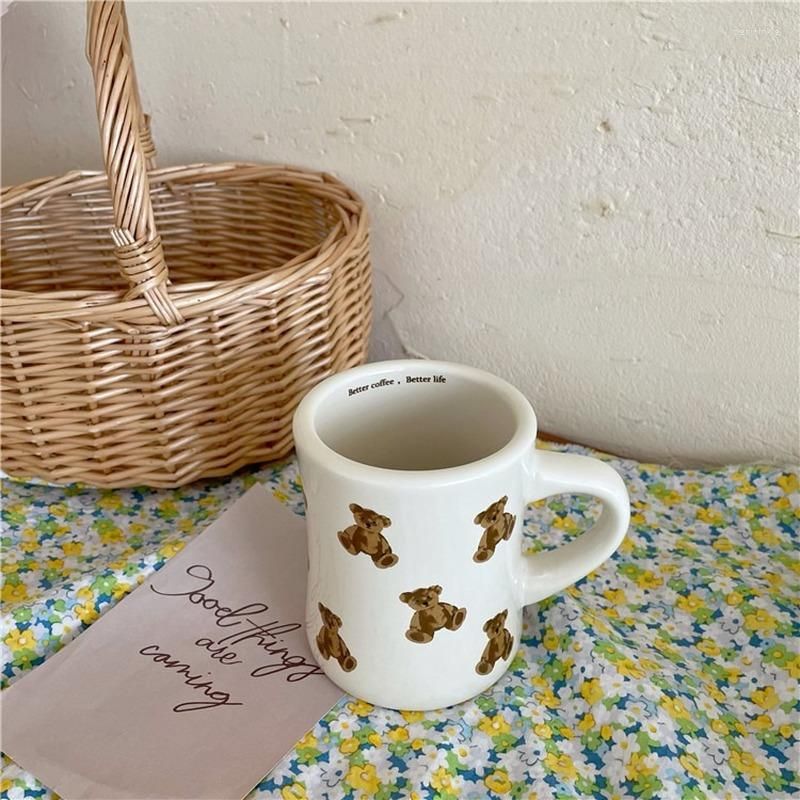 1 pcs Cute Mugs Double Wall Glass Coffee Glass Cup Kawaii Bear Tea