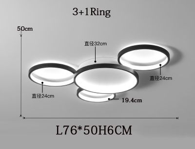 4 ring Black mixed white Dimming with