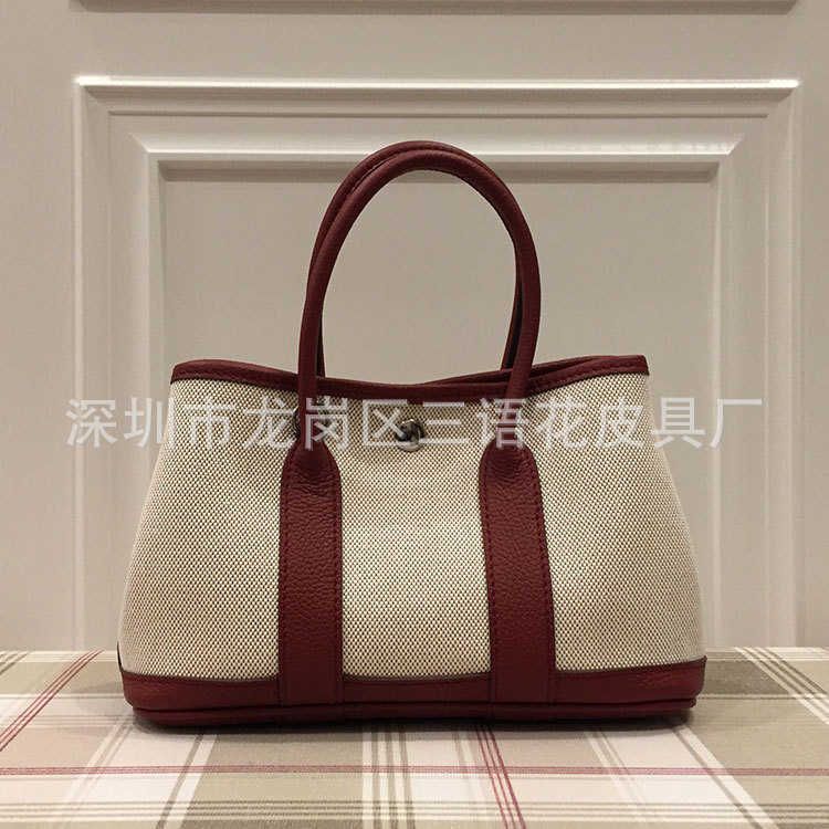 24cm jujube red with rice white canvas