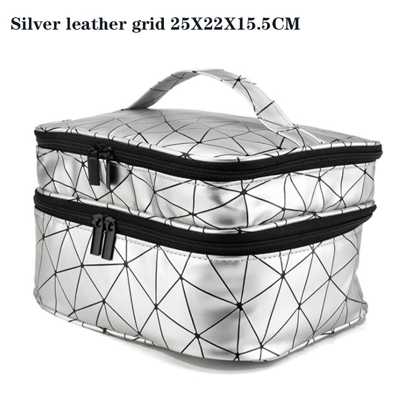 Silver leather grid